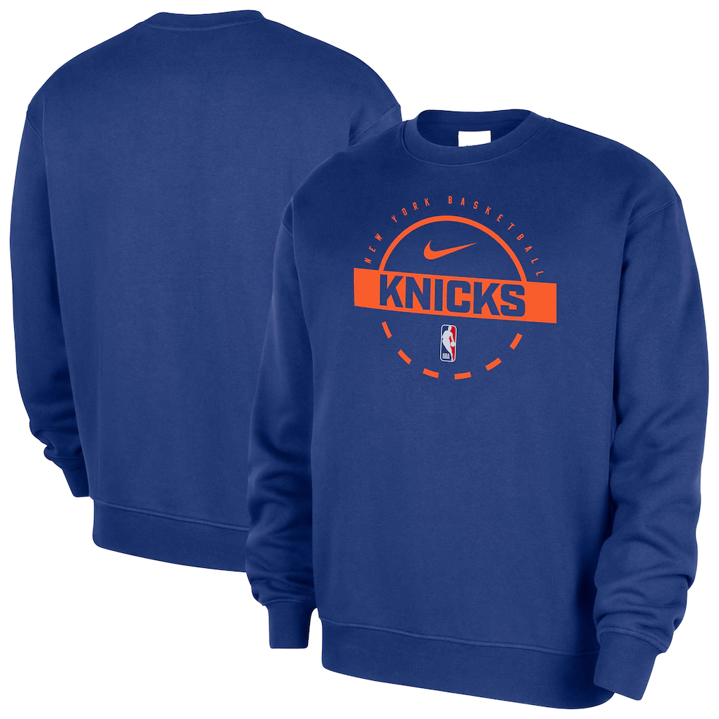 Men's New York Knicks Royal 2025/26 Practice Club Sweatshirt Men's New York Knicks Royal 2025/26 Practice Club Sweatshirt
